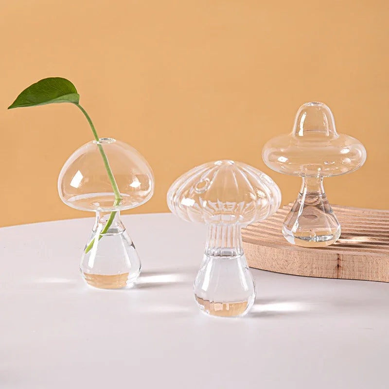 Mushroom Flower Glass Flower Pots Vase