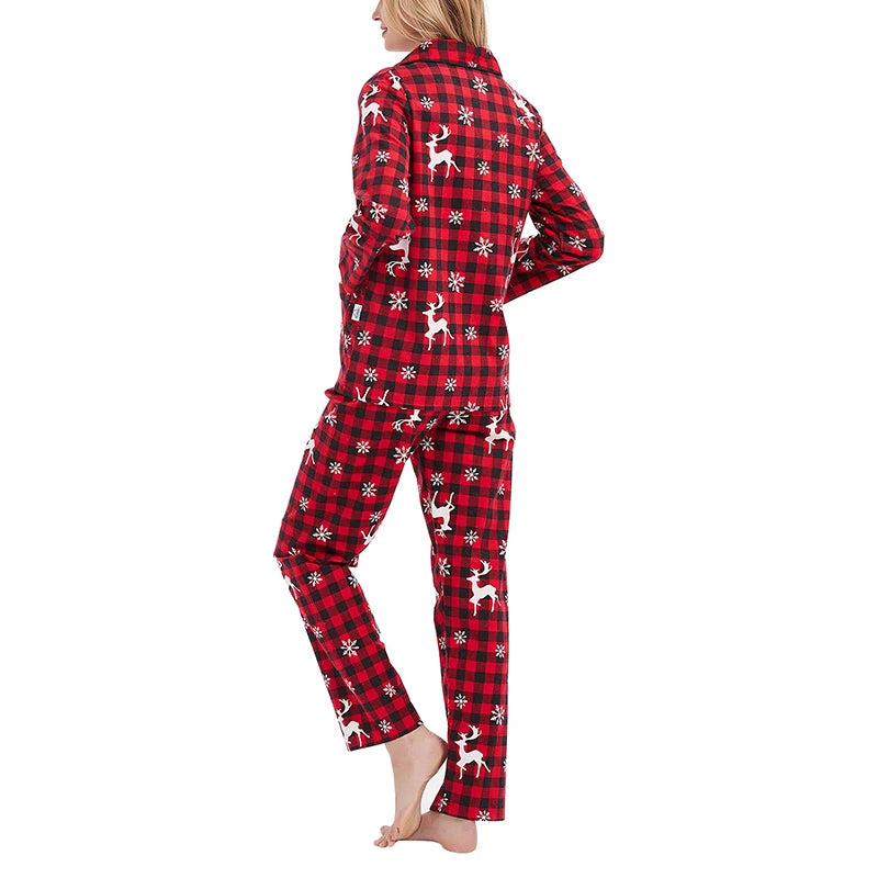 Christmas Pajama Set Long Sleeve Plaid