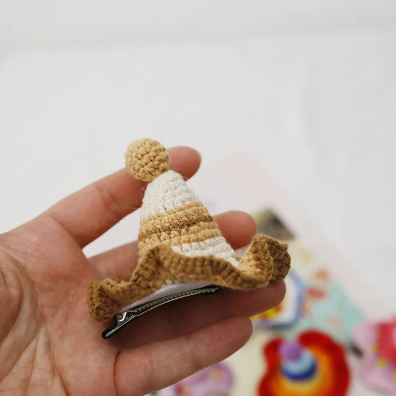 Creative Christmas Crochet Hairpin  With Hat